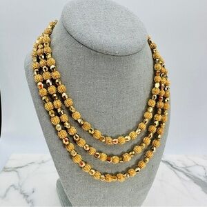 Crown Trifari Alfred Philippe Necklace 1962 Electra Collection 3 Strand MCM